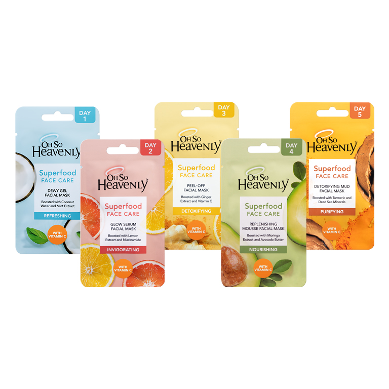 Superfood 5 Days Daily Face Mask Glow Kit Masks 5 x 10ml